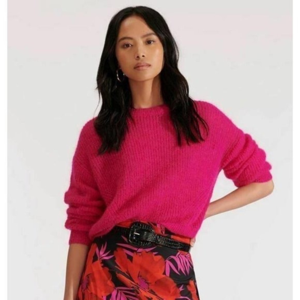 Veronica Beard Melinda Sweater in Fuchsia Size Small